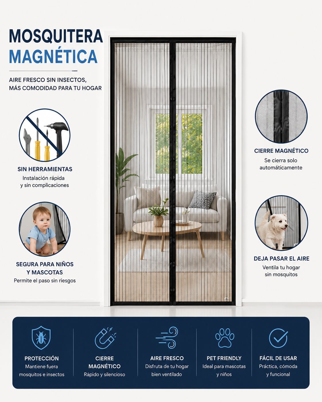 Cortina Mosquitera Para Puertas